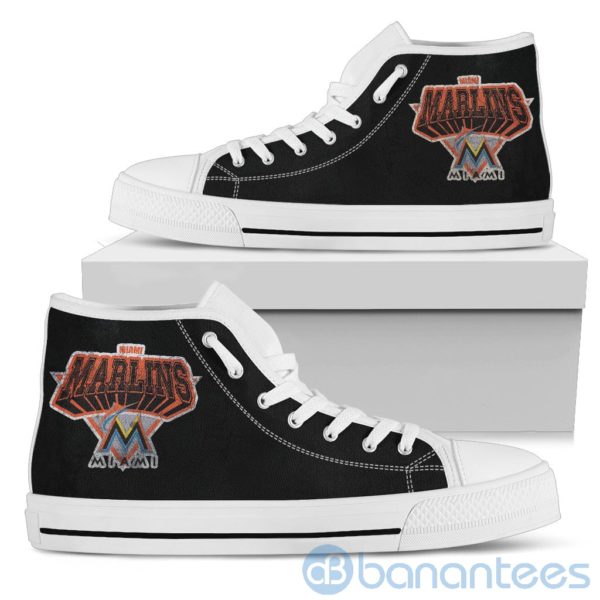 3D Printed Logo Miami Marlins High Top Shoes Product Photo