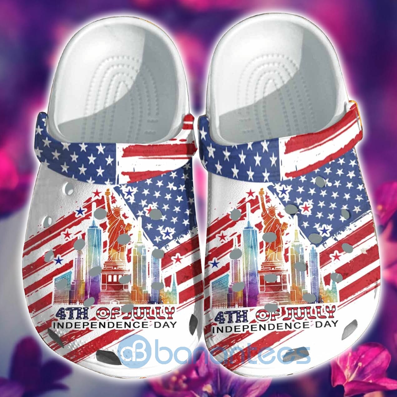 4Th July Independence Day Liberty America Flag Clog Shoes