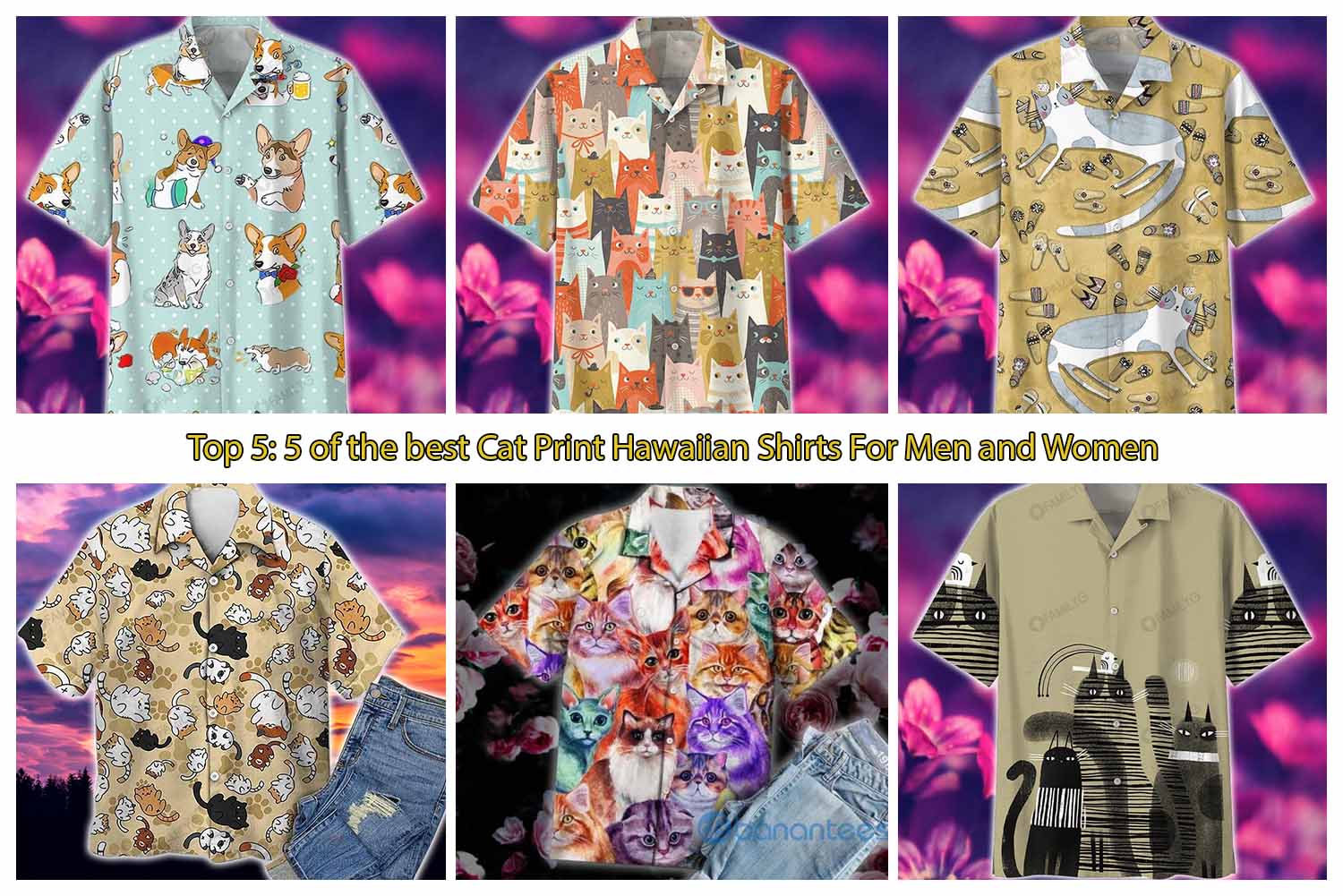 5 of the best Cat Print Hawaiian Shirts For Men and Women