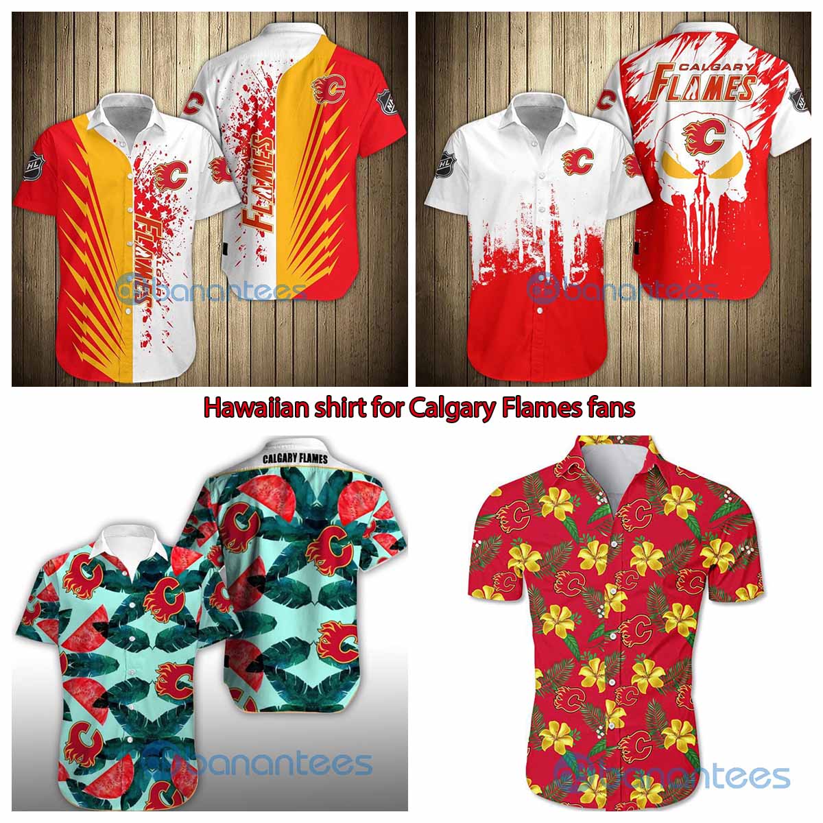Hawaiian shirt for Calgary Flames fans