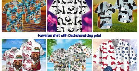 Hawaiian shirt with Dachshund dog print