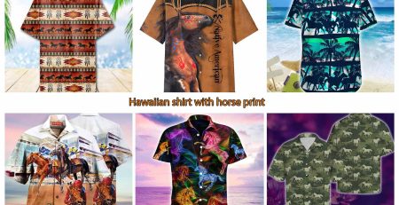 Hawaiian shirt with horse print
