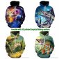 Hoodie with 3D printed tropical fishing pattern