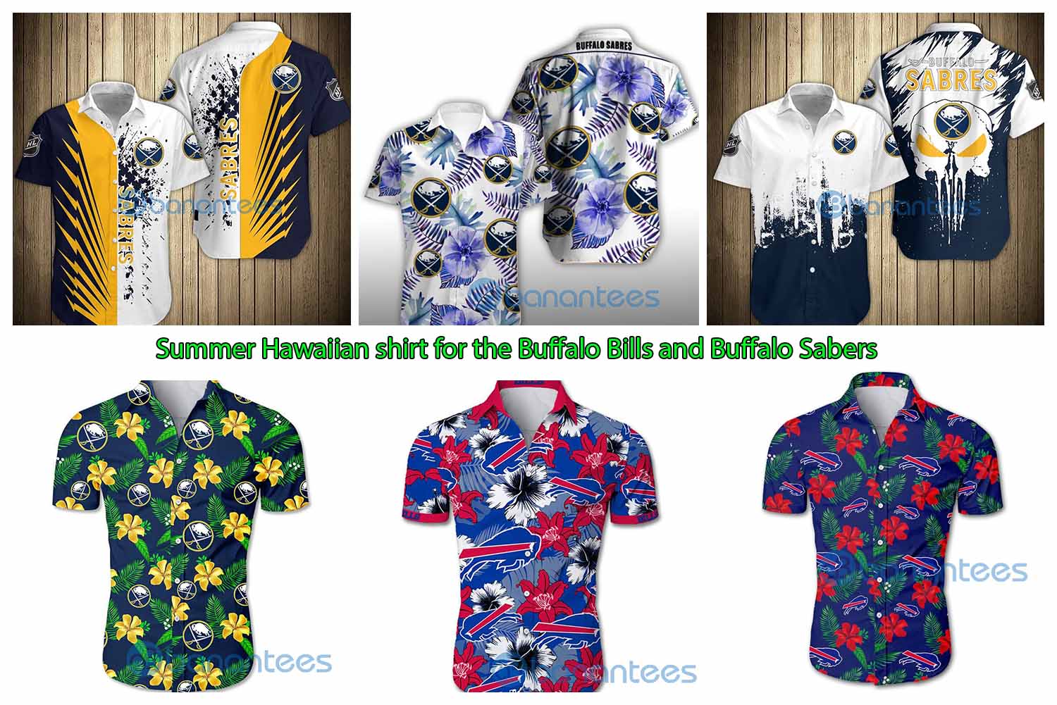 Summer Hawaiian shirt for the Buffalo Bills and Buffalo Sabers