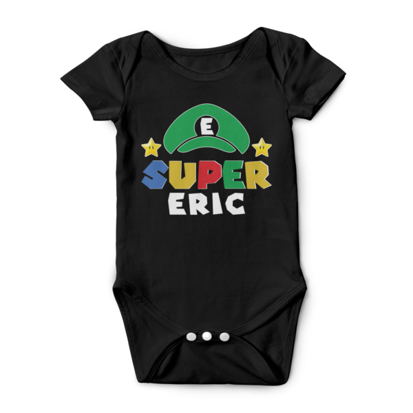 Super Mario Custom Name Dad And Baby Matching Shirt Product Photo