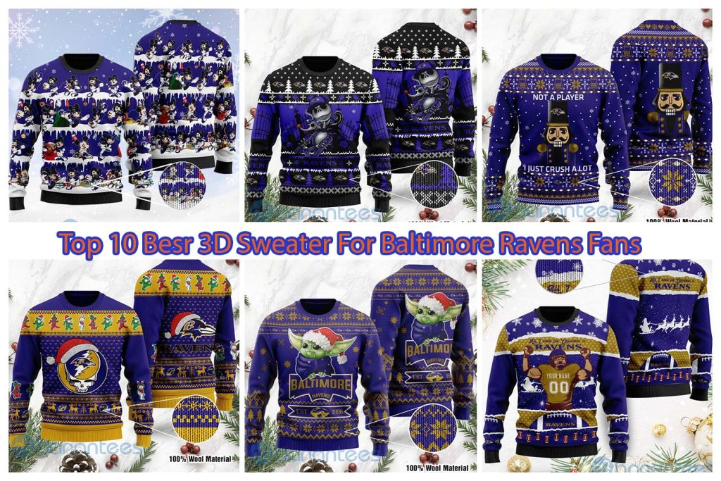 Top 10 Besr 3D Sweater For Baltimore Ravens Fans