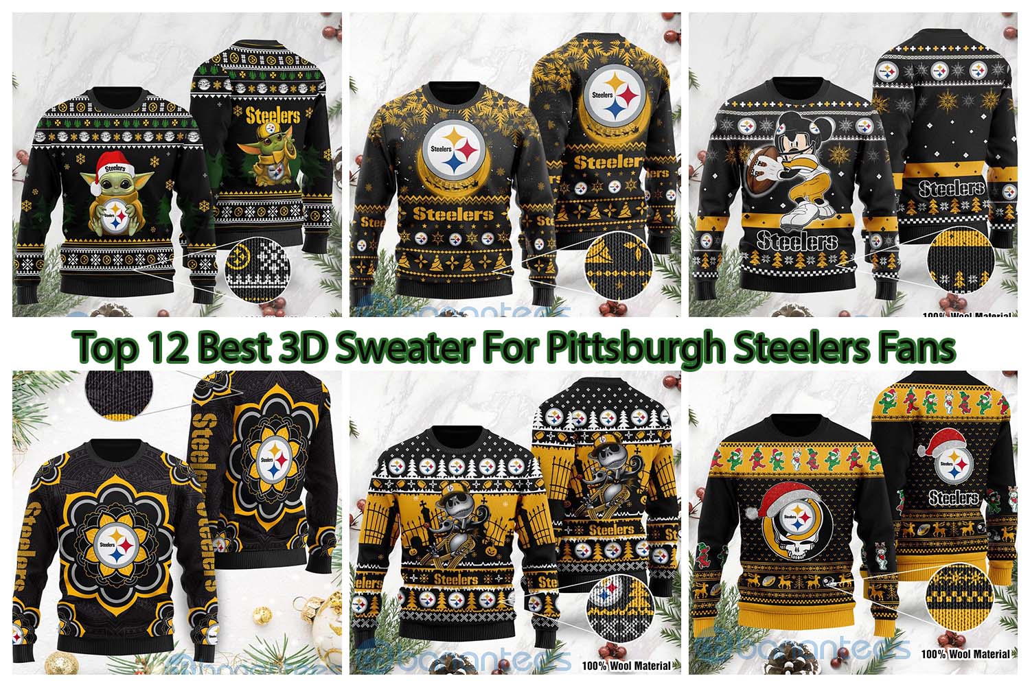 Top 12 Best 3D Sweater For Pittsburgh Steelers Fans