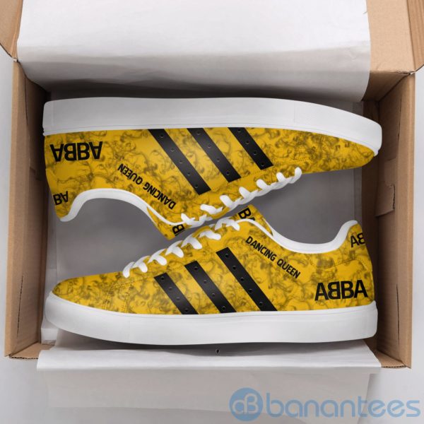 Abba Dancing Queen Black Striped Low Top Skate Shoes Product Photo