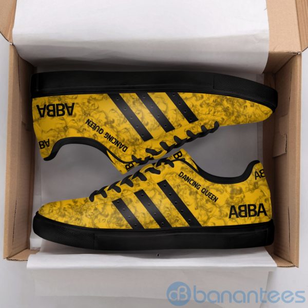 Abba Dancing Queen Black Striped Low Top Skate Shoes Product Photo