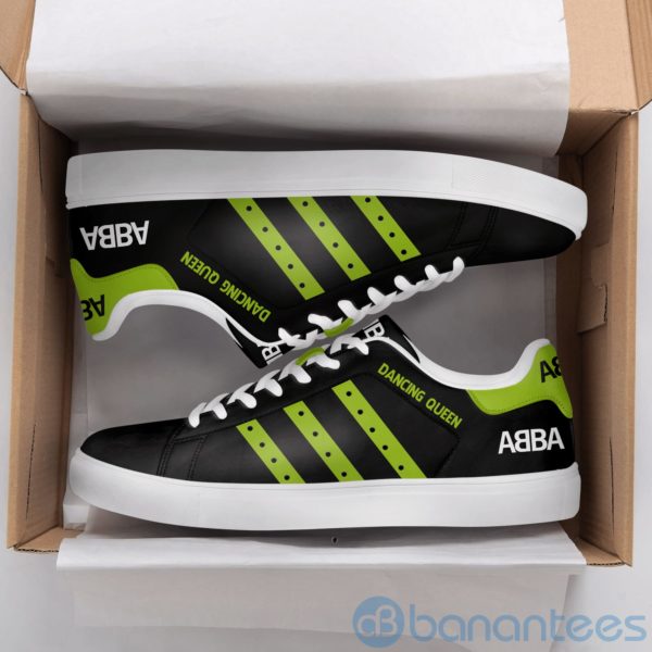 Abba Dancing Queen Green Striped Low Top Skate Shoes Product Photo