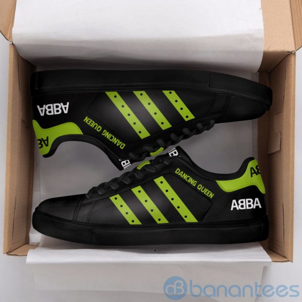 Abba Dancing Queen Green Striped Low Top Skate Shoes Product Photo