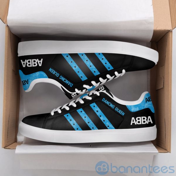 Abba Dancing Queen Light Blue Striped Low Top Skate Shoes Product Photo