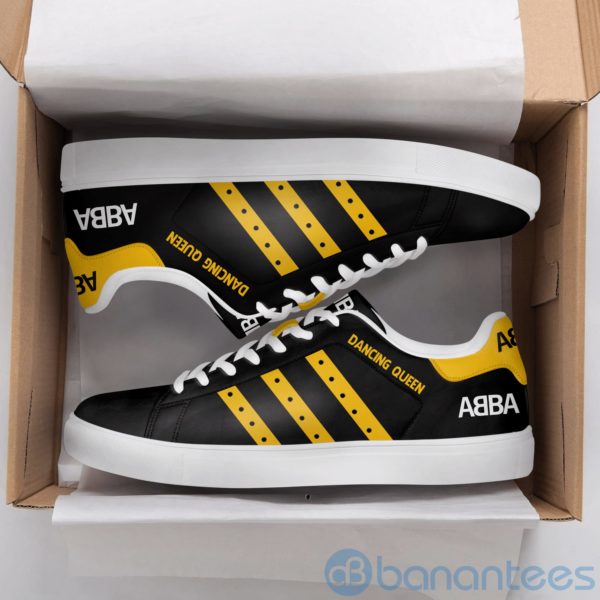 Abba Dancing Queen Yellow Stripd Low Top Skate Shoes Product Photo