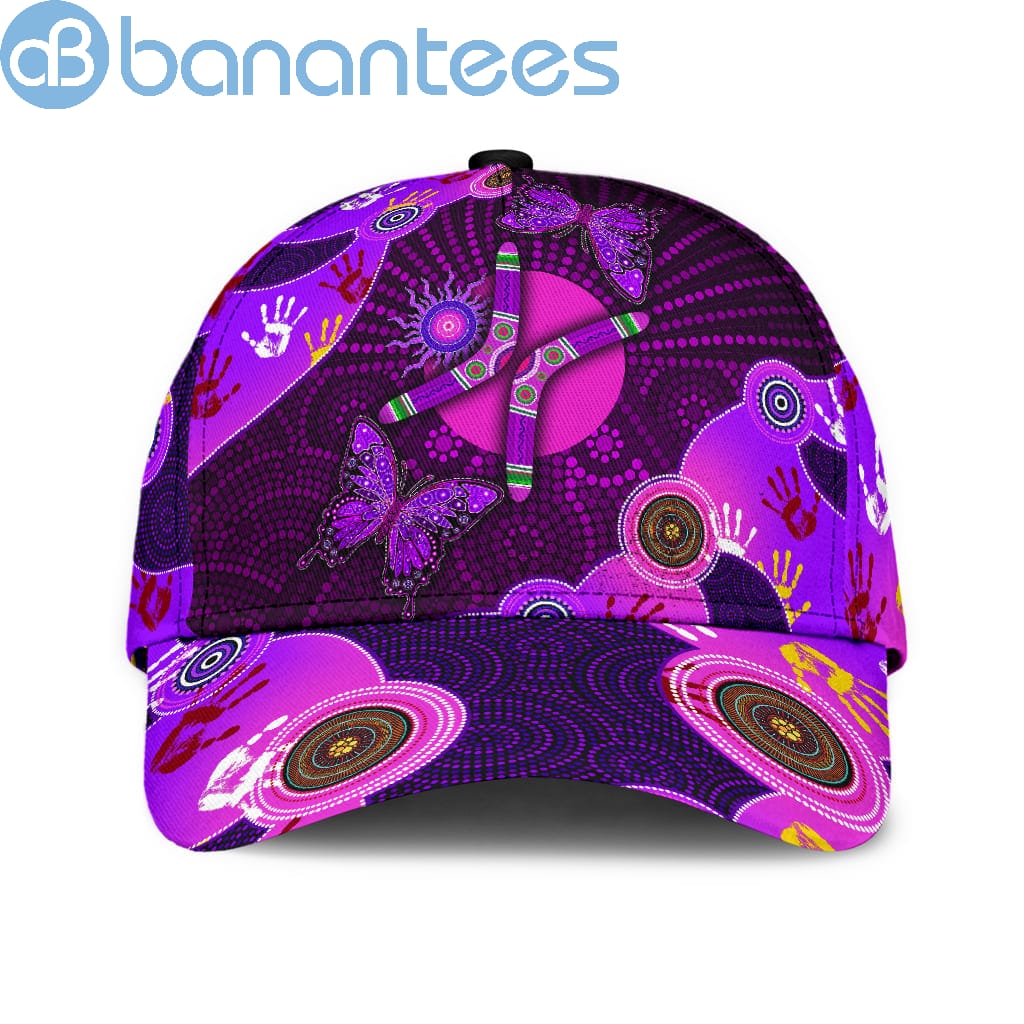 Aboriginal Naidoc Week Purple Butterflies All Over Printed 3D Cap