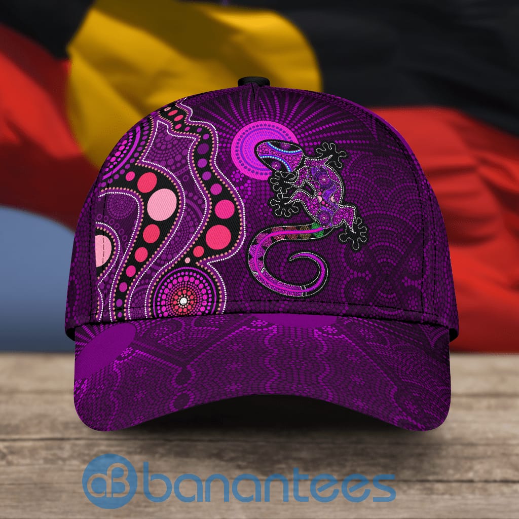 Aboriginal Purple The Lizard And The Sun All Over Printed 3D Cap
