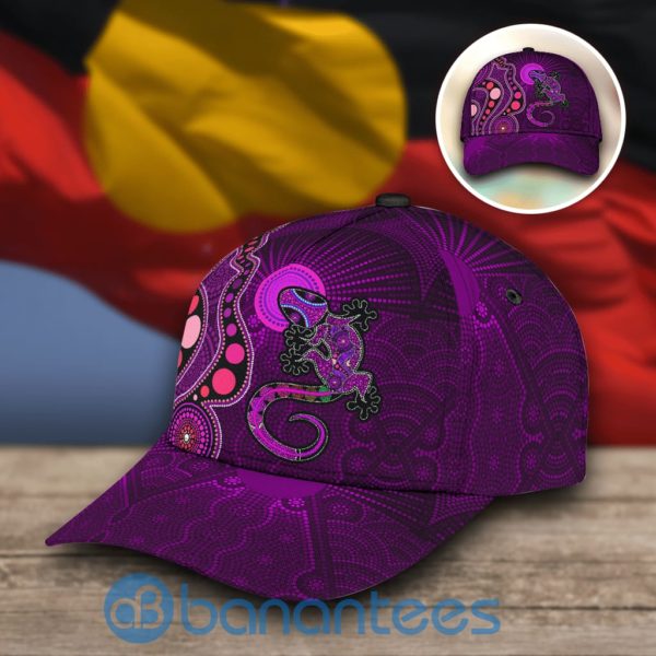 Aboriginal Purple The Lizard And The Sun All Over Printed 3D Cap Product Photo
