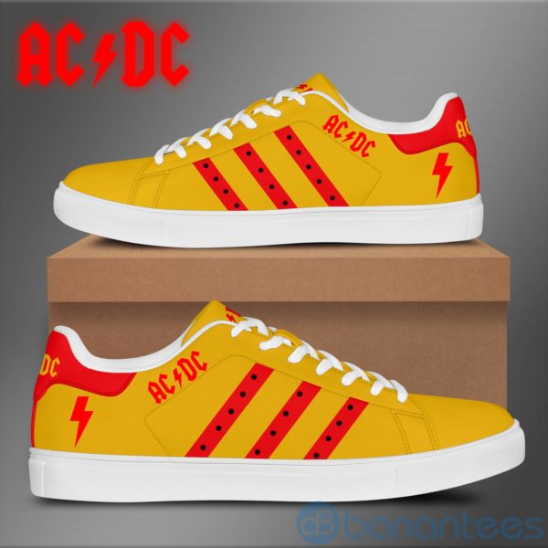 Acdc Red Striped Low Top Skate Shoes Product Photo