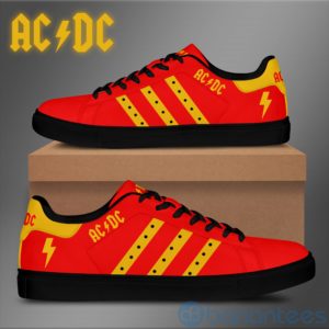 Acdc Yellow Striped Red Low Top Skate Shoes Product Photo