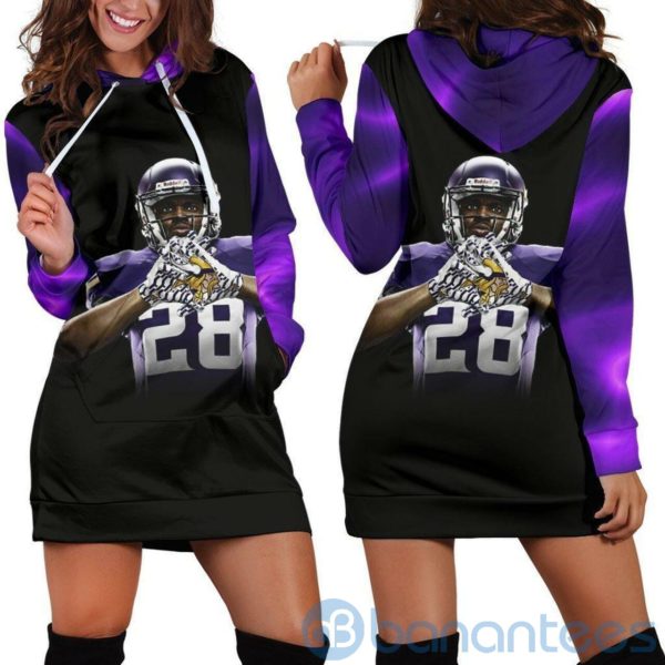 Adrian Peterson Purple Hoodie Dress For Women Product Photo
