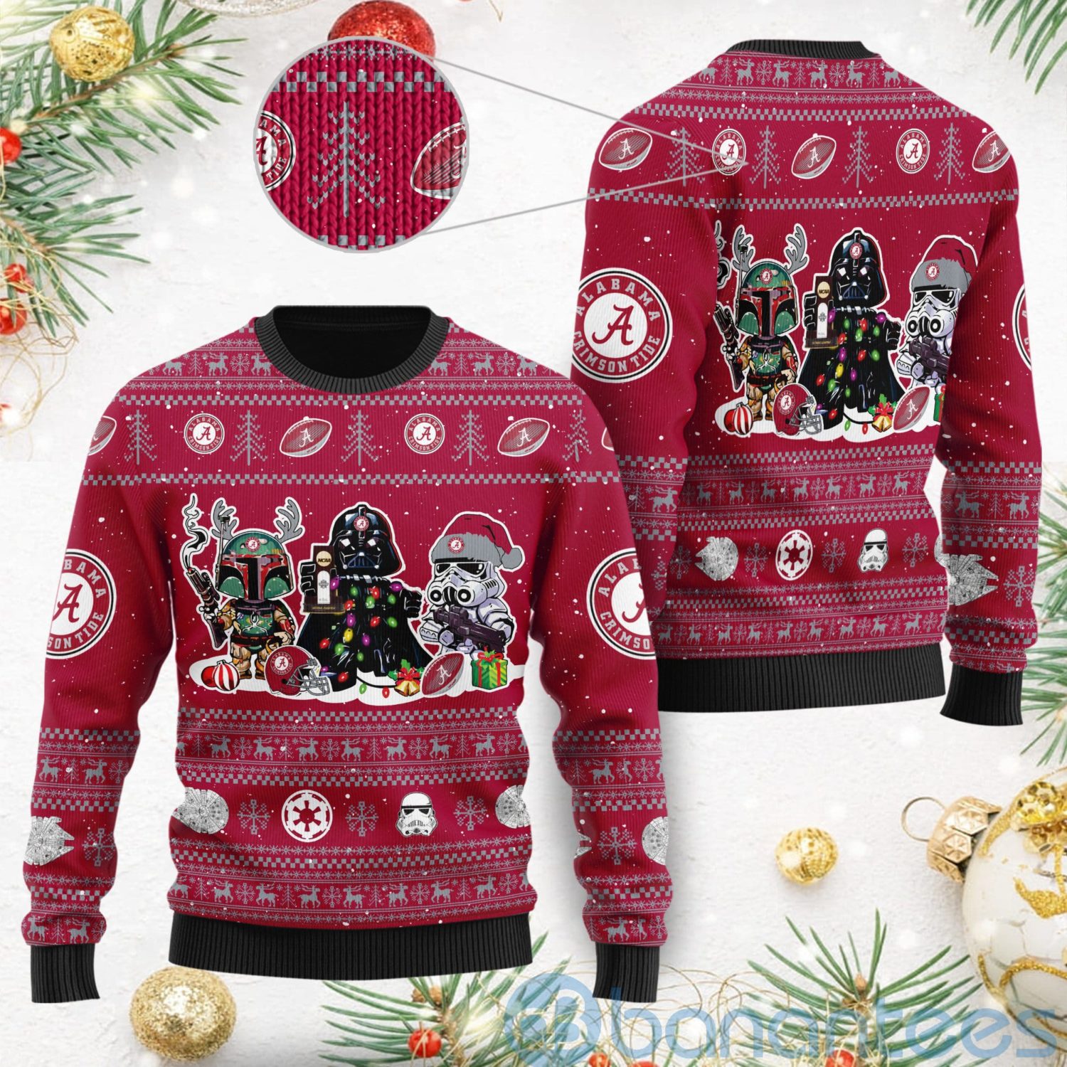 Alabama Crimson Tide Star Wars Ugly Christmas 3D Sweater