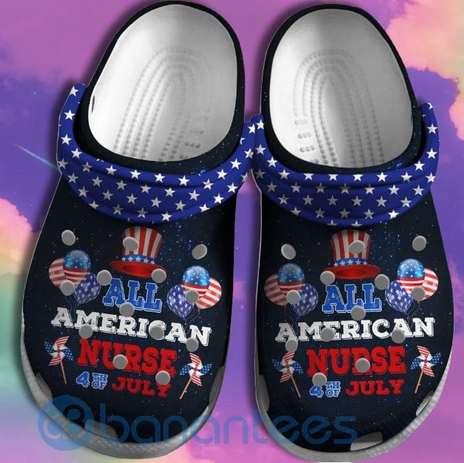 All American Nurse 4Th Of July Clog Shoes For Men And Women