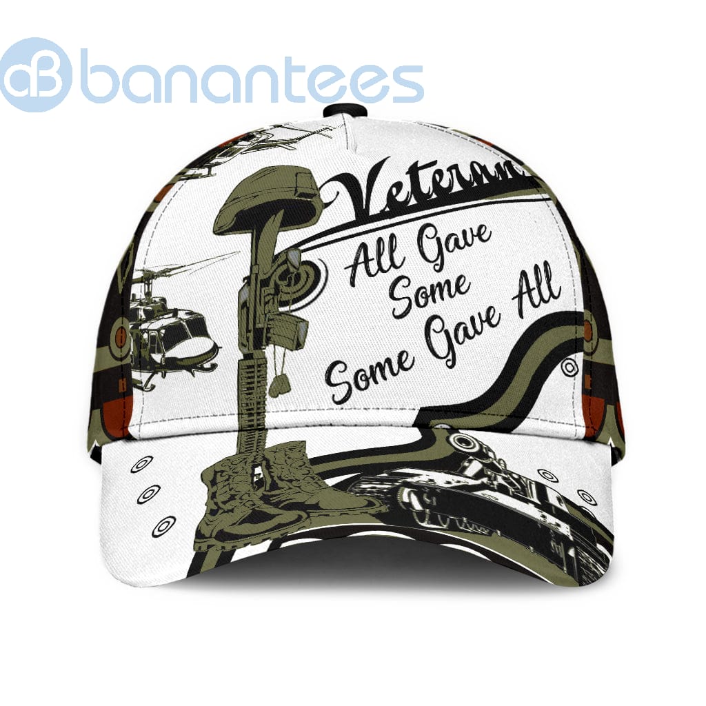 All Gave Some Some Gave All Us Veteran White All Over Printed 3D Cap