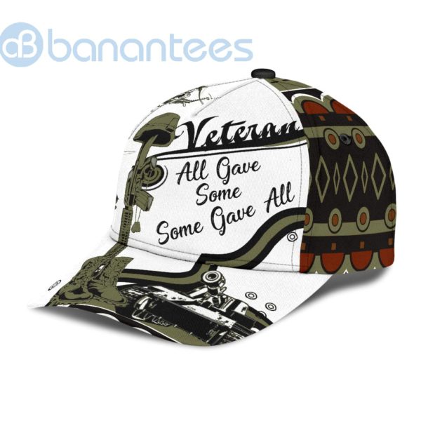 All Gave Some Some Gave All Us Veteran White All Over Printed 3D Cap Product Photo