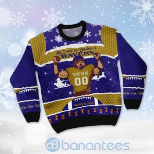 All I Want For Christmas Is Baltimore Ravens Custom Name Number Christmas 3D Sweater Product Photo