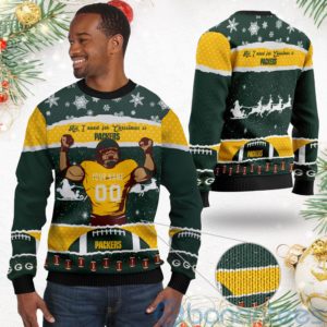 All I Want For Christmas Is Green Bay Packers Custom Name Number Christmas 3D Sweater Product Photo