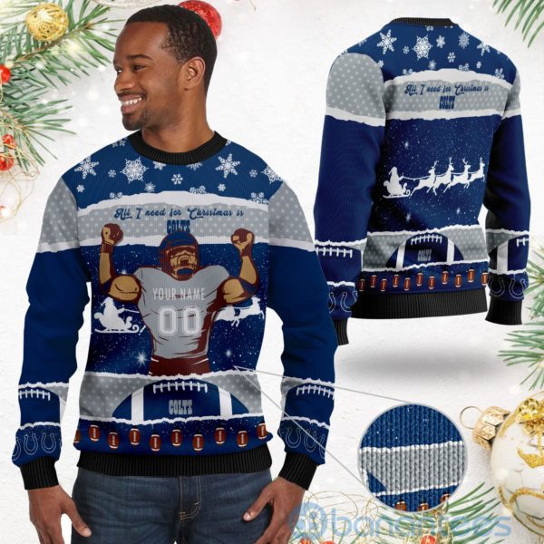 All I Want For Christmas Is Indianapolis Colts Custom Name Number Christmas 3D Sweater Product Photo