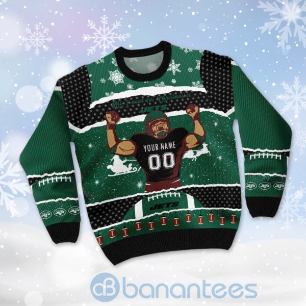 All I Want For Christmas Is New York Jets Custom Name Number Christmas 3D Sweater Product Photo