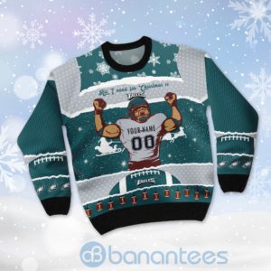 All I Want For Christmas Is Philadelphia Eagles Custom Name Number Christmas 3D Sweater Product Photo