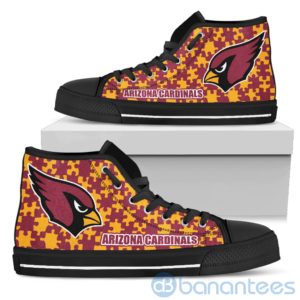 All Over Printed Puzzle Logo Arizona Cardinals High Top Shoes Product Photo
