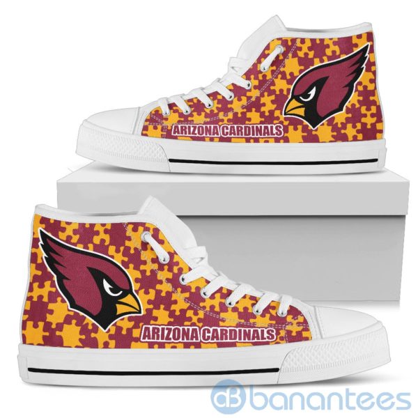 All Over Printed Puzzle Logo Arizona Cardinals High Top Shoes Product Photo