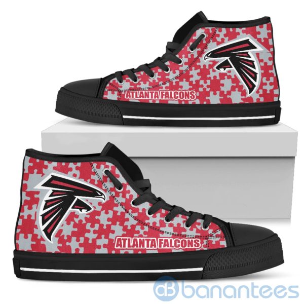 All Over Printed Puzzle Logo Atlanta Falcons High Top Shoes Product Photo