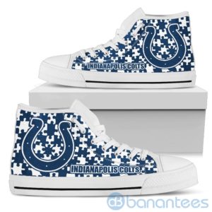 All Over Printed Puzzle Logo Indianapolis Colts High Top Shoes Product Photo
