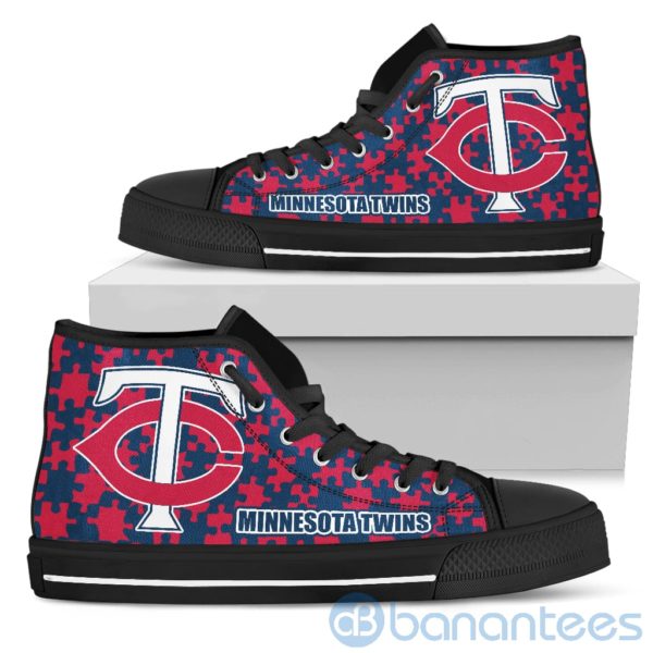 All Over Printed Puzzle Logo Minnesota Twins High Top Shoes Product Photo