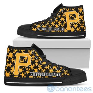 All Over Printed Puzzle Logo Pittsburgh Pirates High Top Shoes Product Photo