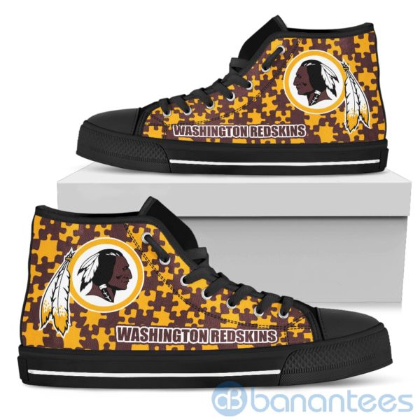 All Over Printed Puzzle Logo Washington Redskins High Top Shoes Product Photo