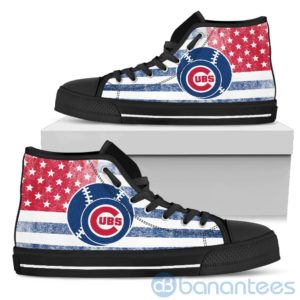 American Flag Style Chicago Cubs?High Top Shoes Product Photo