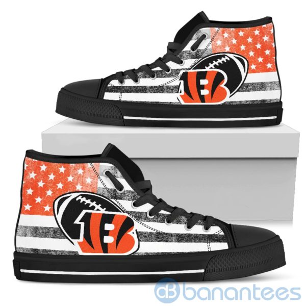 American Flag Style Cincinnati Bengals High Top Shoes Product Photo