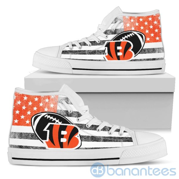 American Flag Style Cincinnati Bengals High Top Shoes Product Photo