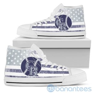 American Flag Style Colorado Rockies High Top Shoes Product Photo
