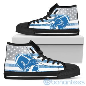 American Flag Style Detroit Lions High Top Shoes Product Photo