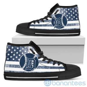 American Flag Style Detroit Tigers High Top Shoes Product Photo
