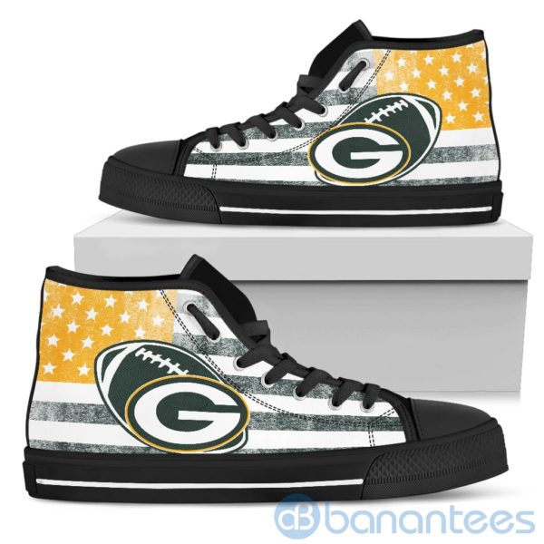 American Flag Style Green Bay Packers High Top Shoes Product Photo