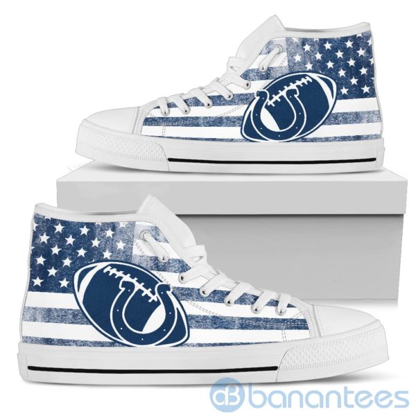 American Flag Style Indianapolis Colts High Top Shoes Product Photo