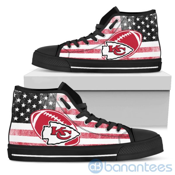 American Flag Style Kansas City Chiefs High Top Shoes Product Photo