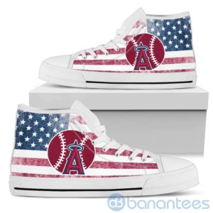 American Flag Style Los Angeles Angels High Top Shoes Product Photo