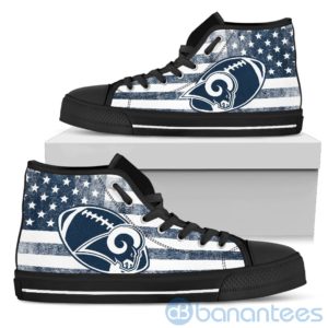American Flag Style Los Angeles Rams High Top Shoes Product Photo